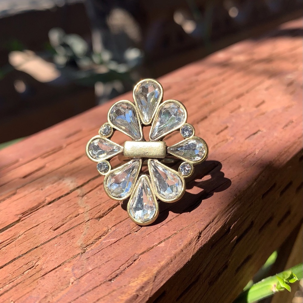 Bohemian Rhinestone Gold Ring NWT - Picture 2 of 4